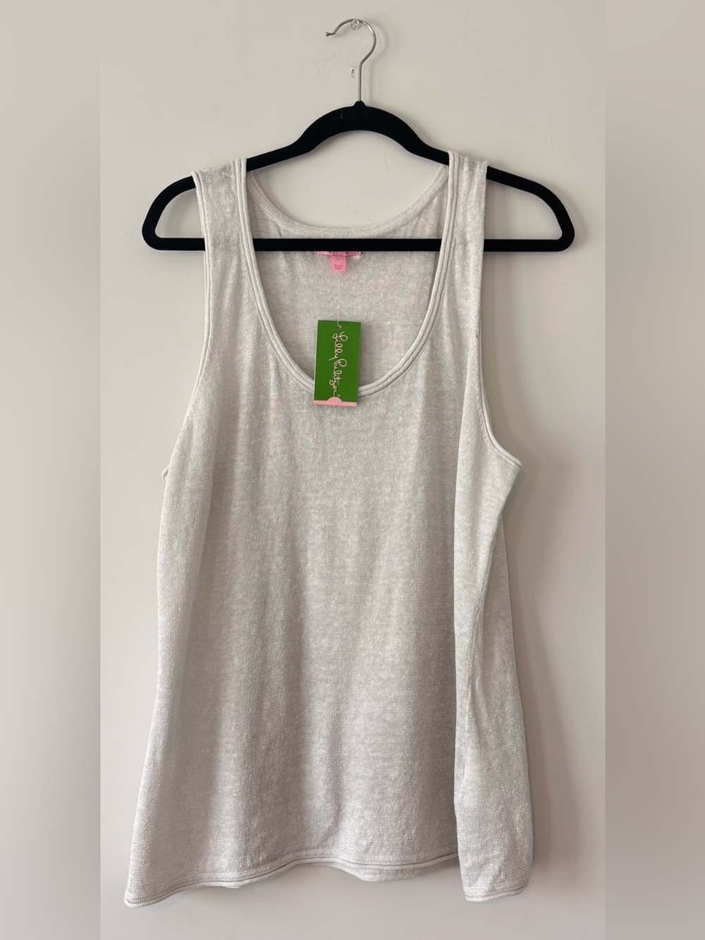 Lilly Pulitzer Patti Sweater Tank | Metallic Silver/Gray-Size XL NWT